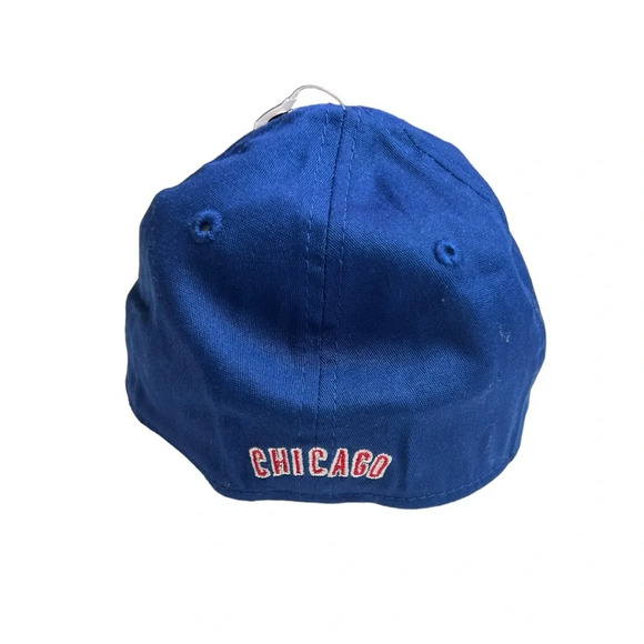 New Era Blue Infant Chicago‎ Cubs Bear Logo Fitted Stretch Baseball Cap Hat NWT - Picture 3 of 6